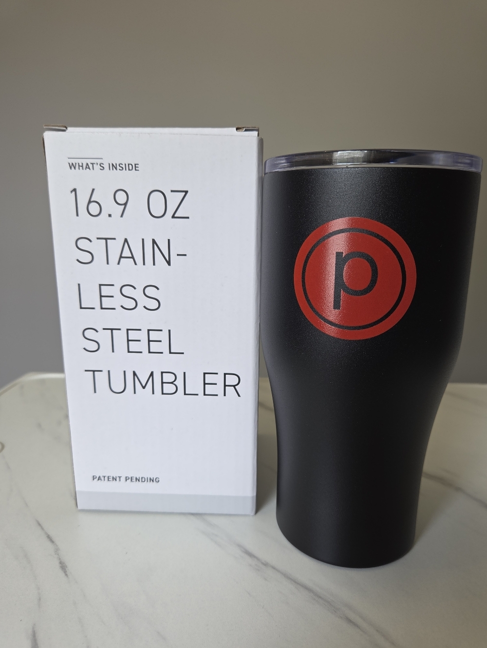 Pure Barre 16.9oz Black Tumbler with Red Logo